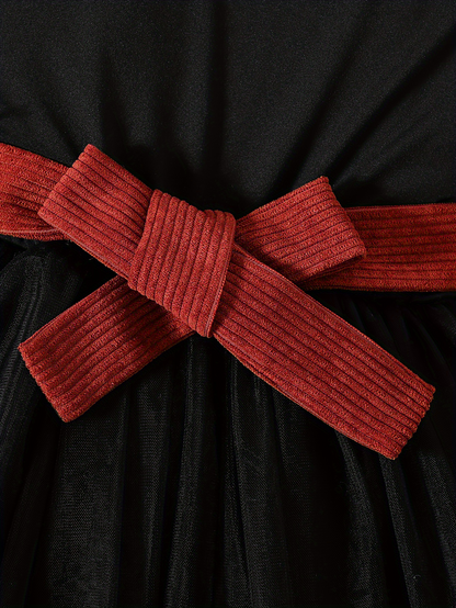 Ensemble Autumn rouge brique et noir - détail de la ceinture