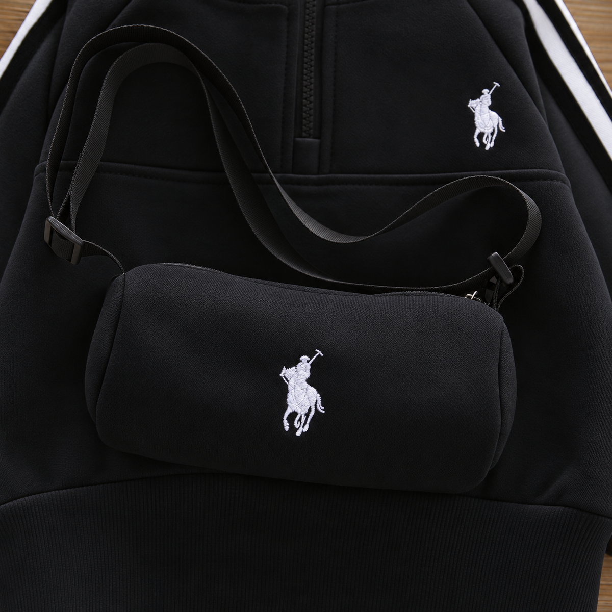 Ensemble Polo Sport noir - sac assorti
